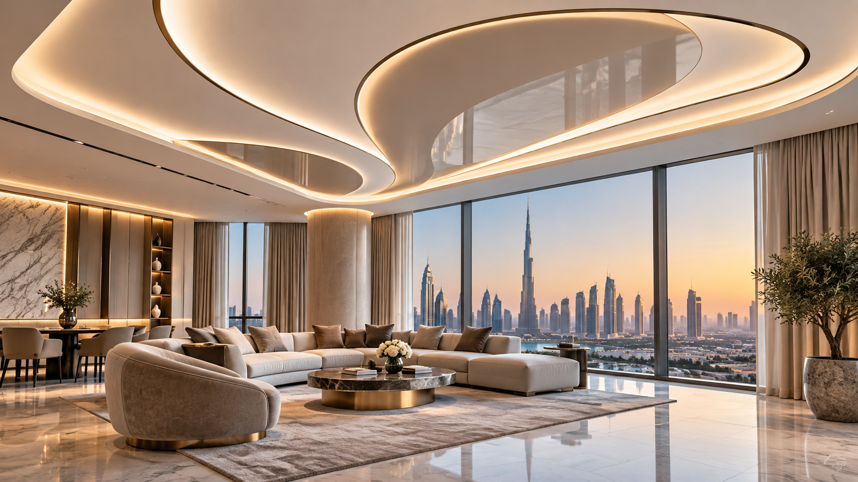 Modern Barrisol Ceiling for Luxury Interiors in Dubai